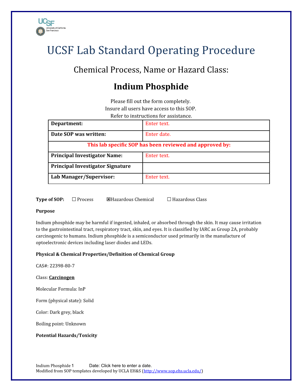 UCSF Lab Standard Operating Procedure s30