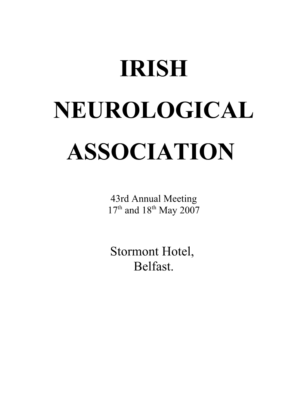 Irish Neurological Association s1