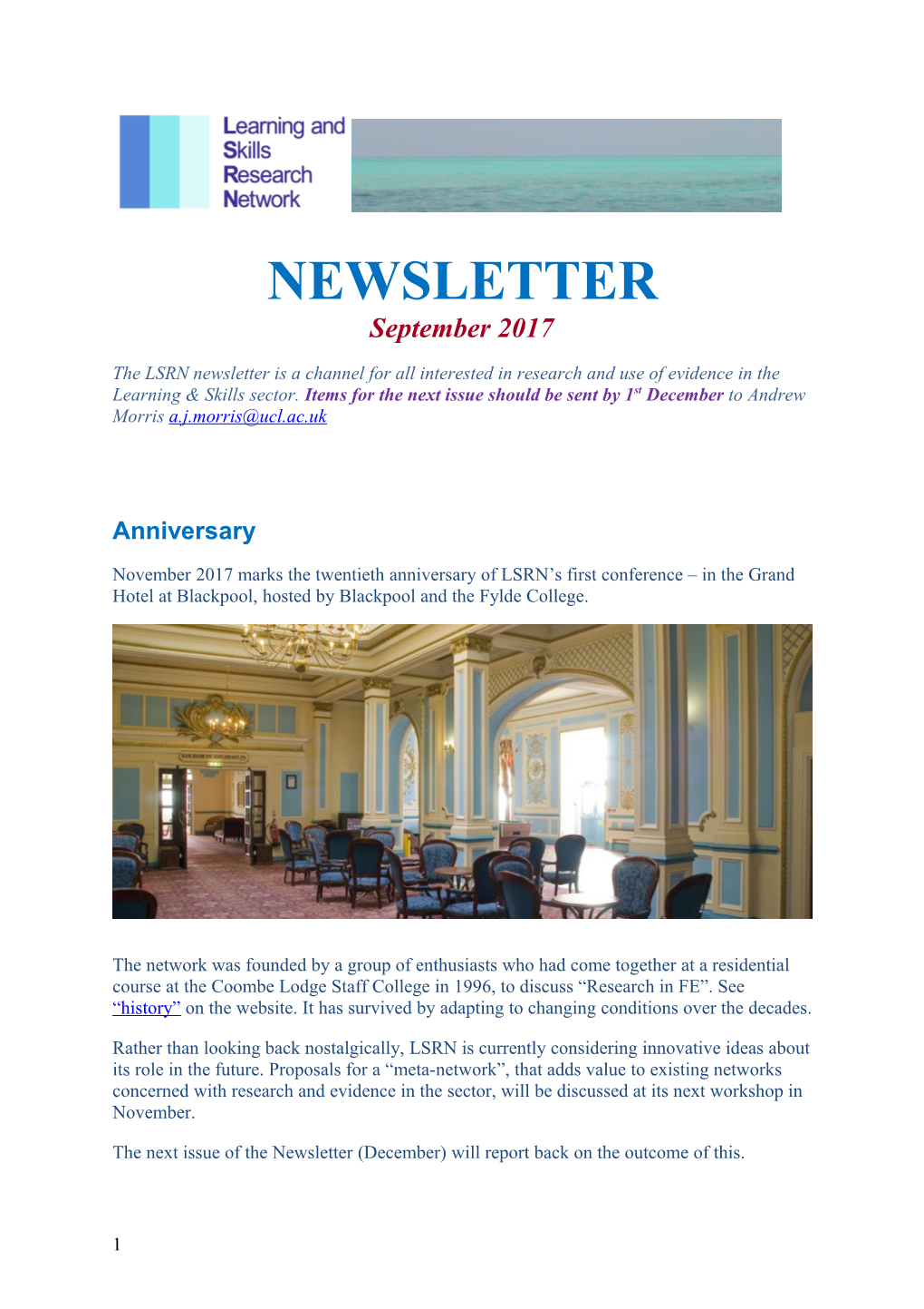 The LSRN Newsletter Is a Channel for All Interested in Research and Use of Evidence In