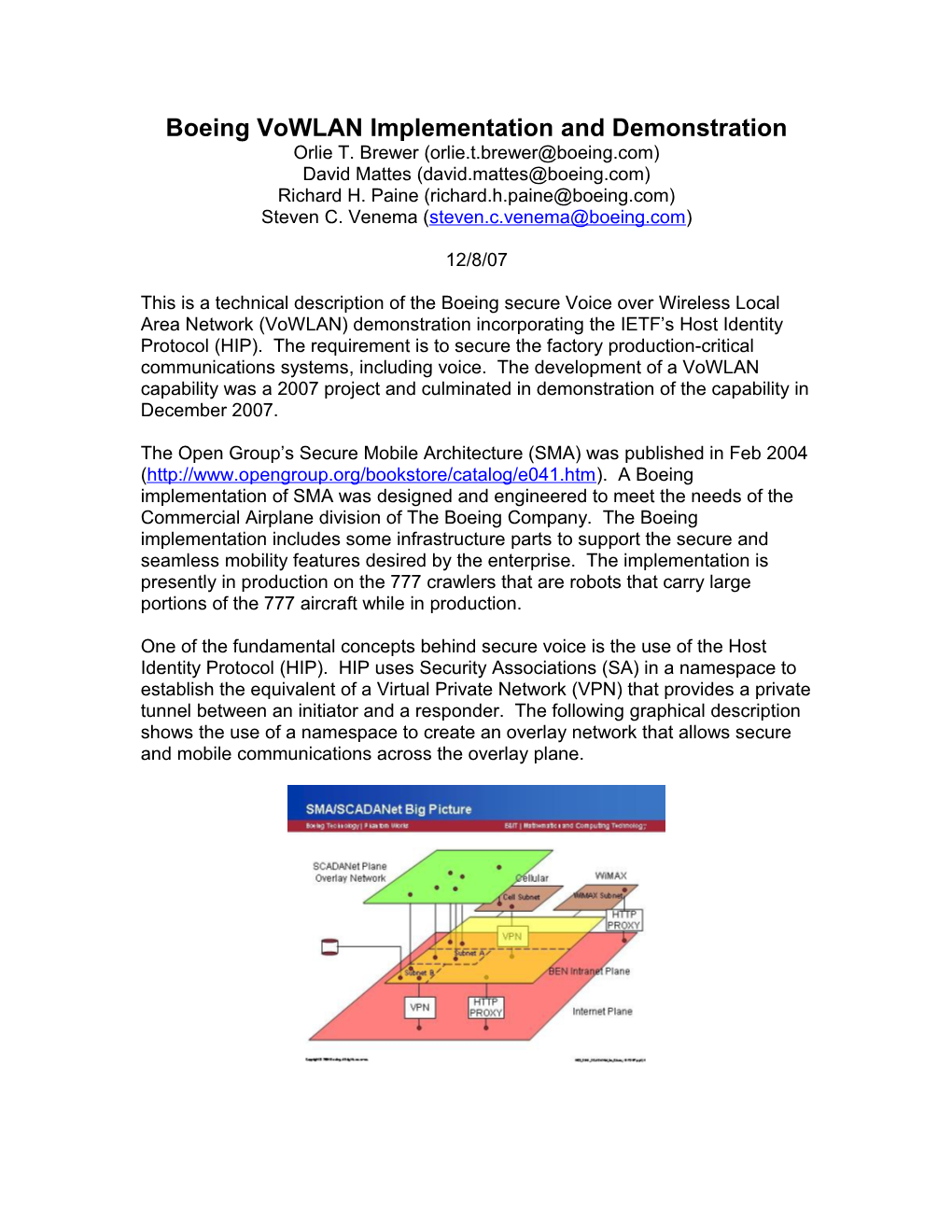 Boeing Vowlan Implementation and Demonstration