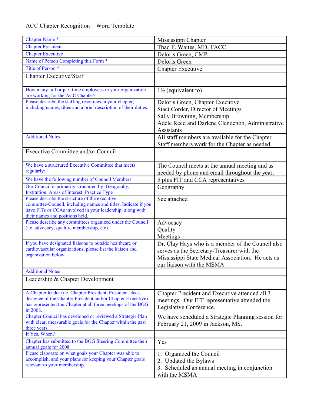 ACC Chapter Recognition Word Template