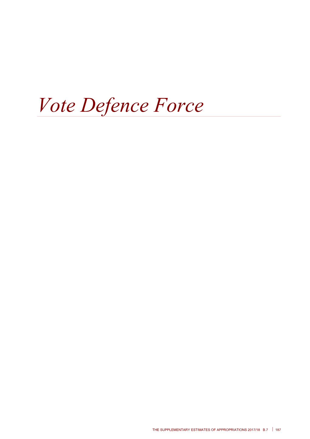 Vote Defence Force - Supplementary Estimates 2017/18 - Budget 2018