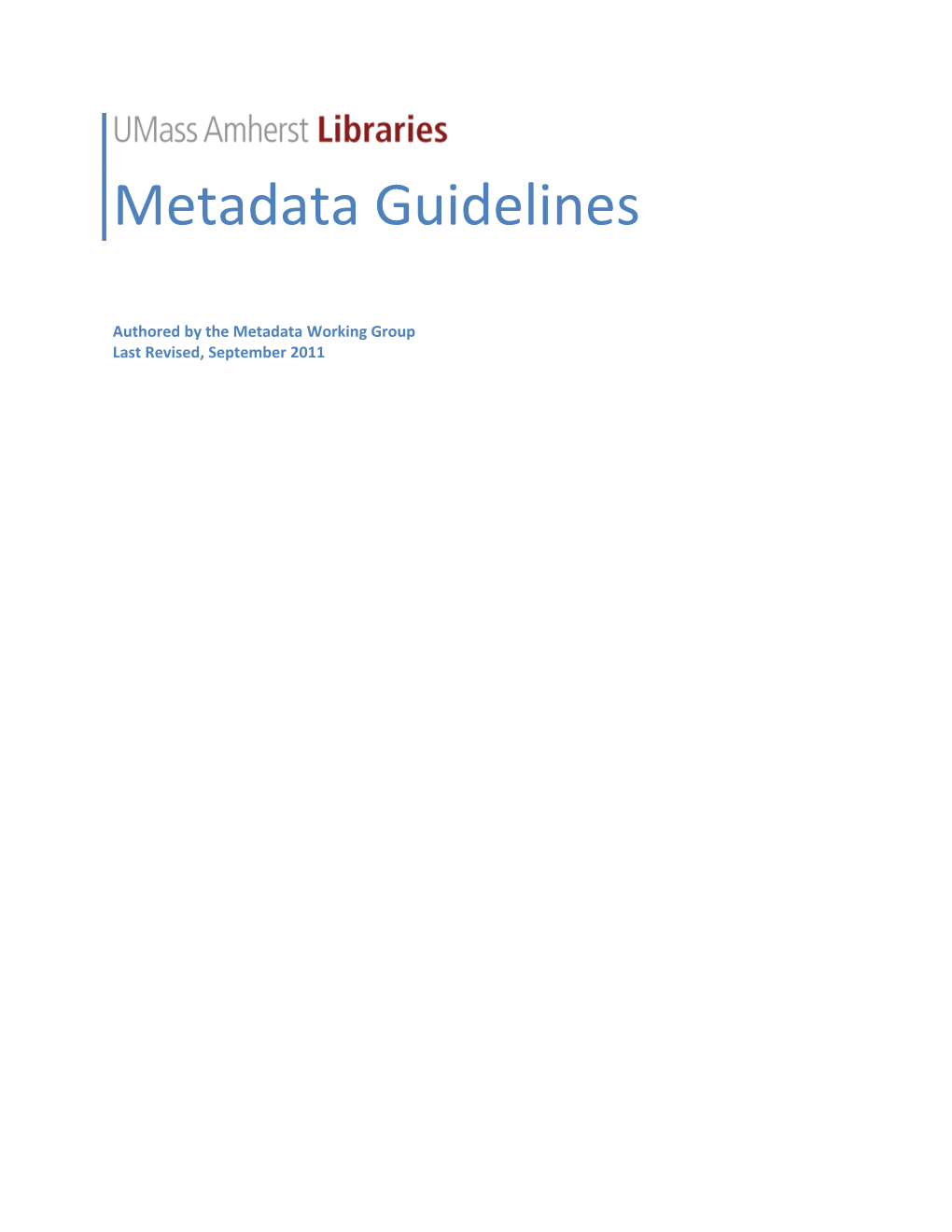 Content Standards for Metadata 5