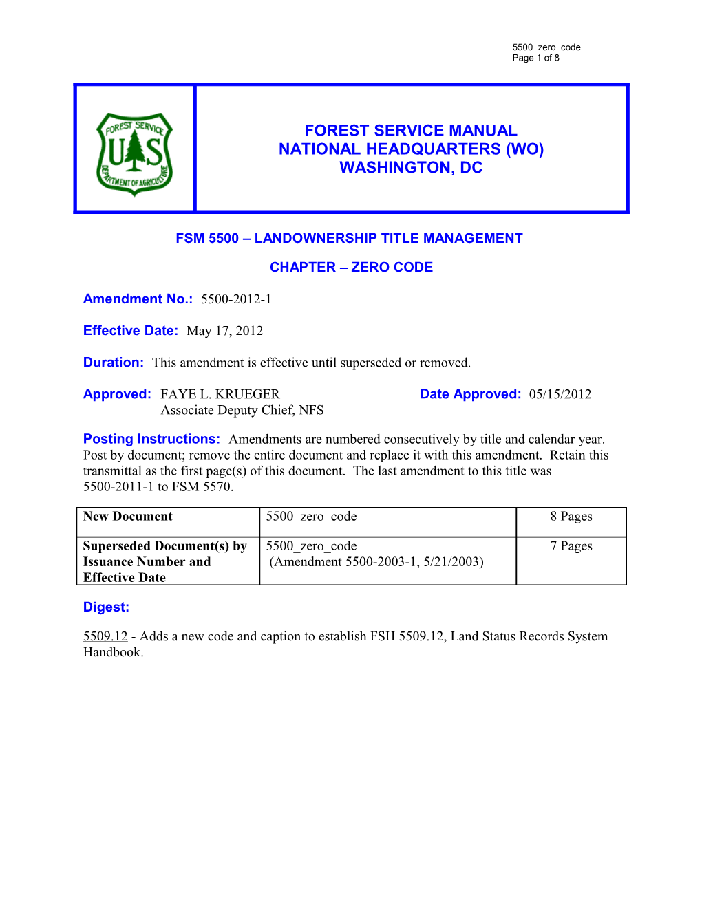Fsm 5500 Landownership Title Management