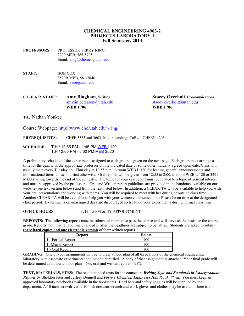 Chemical Engineering 4903-2