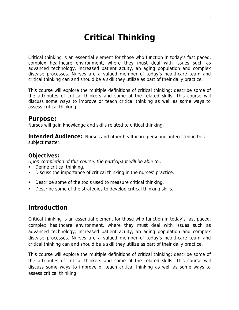 Critical Thinking s2