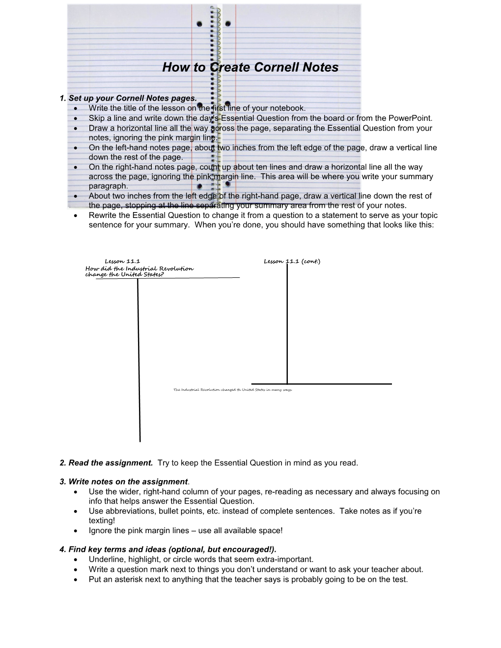 How to Create Cornell Notes