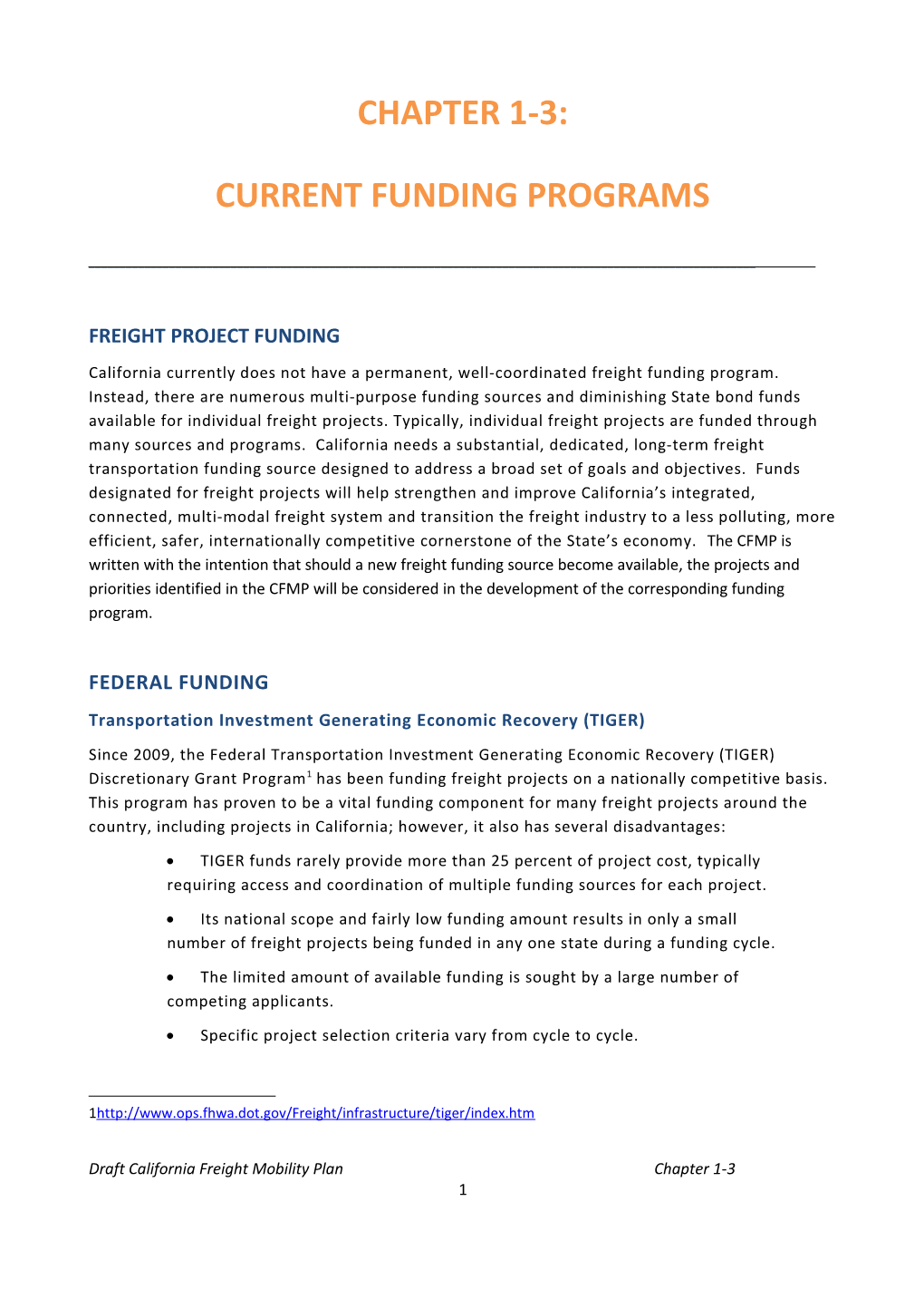 Current Funding Programs