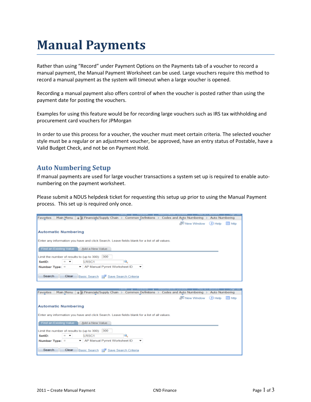 Manual Payments