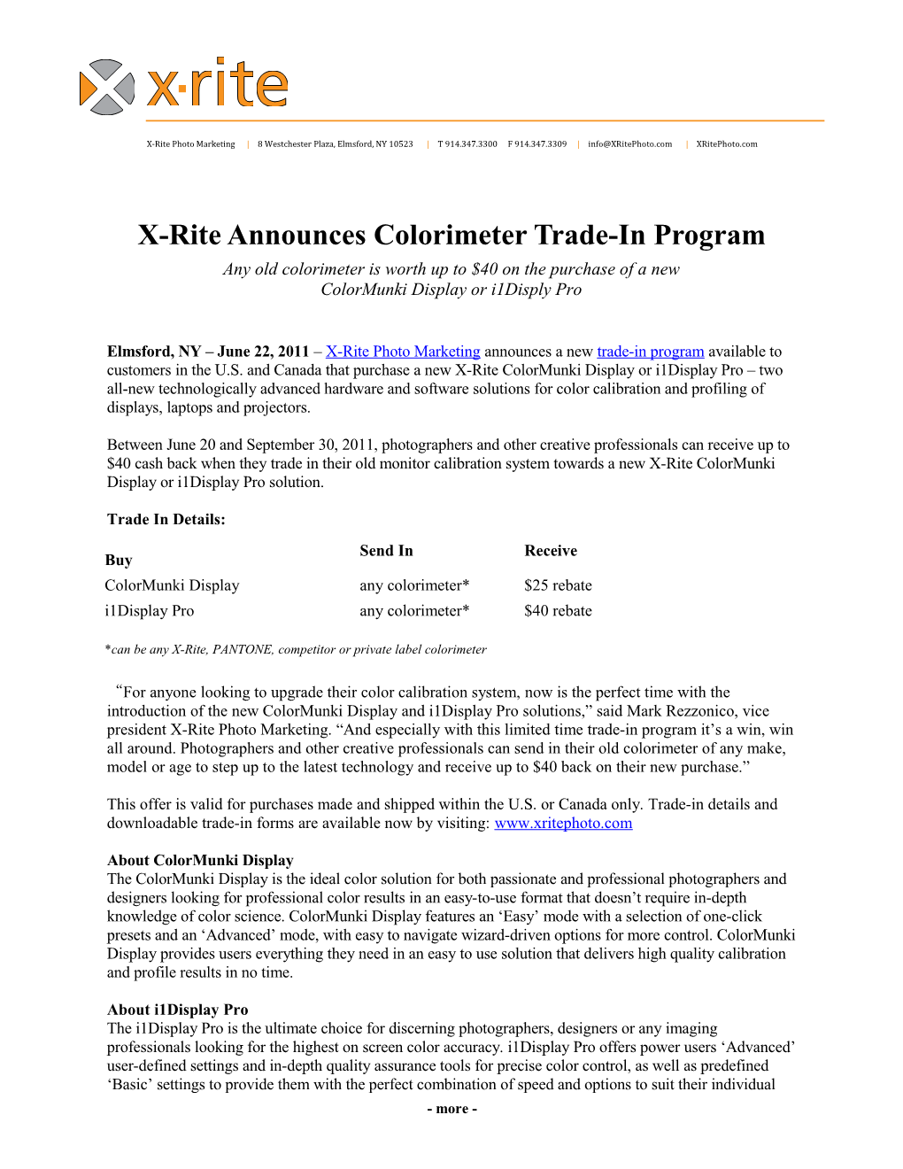 X-Rite Trade-In Program
