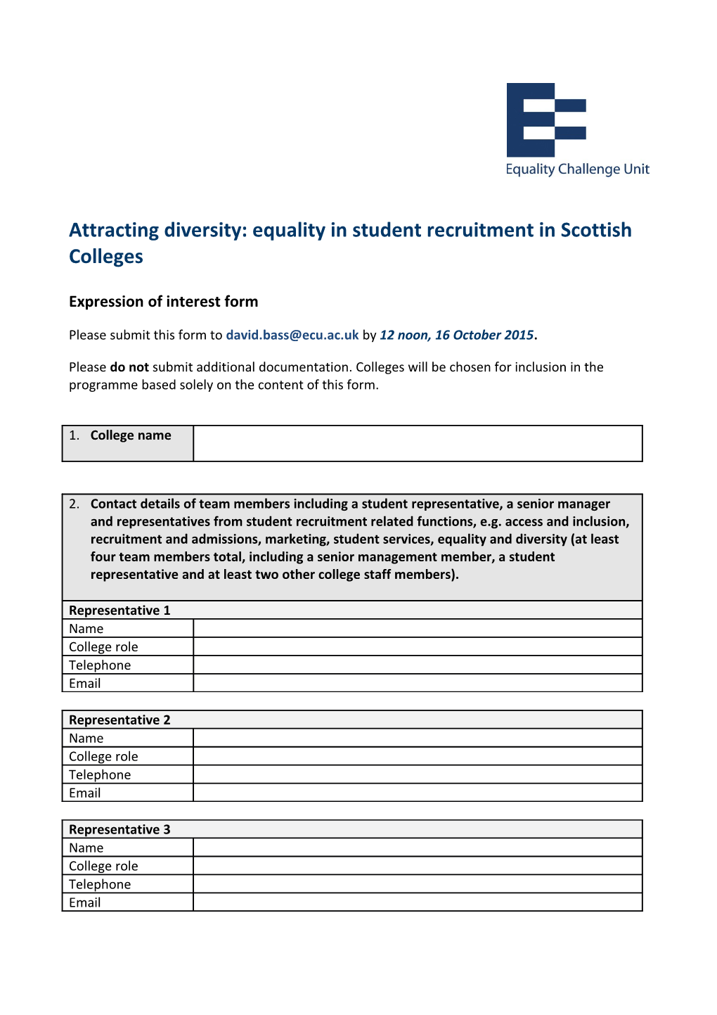 Attracting Diversity: Equality in Student Recruitment in Scottish Colleges