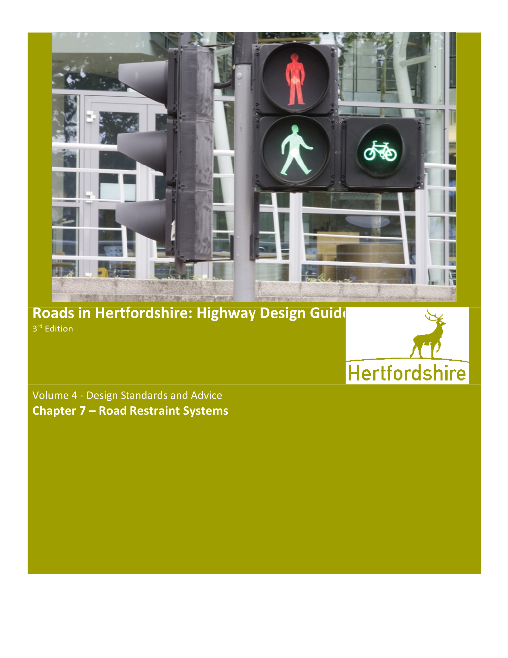 Roads in Hertfordshire 3Rd Edition Volume 3 Pre Consultation Draft 15 July 2010 for MRG s1