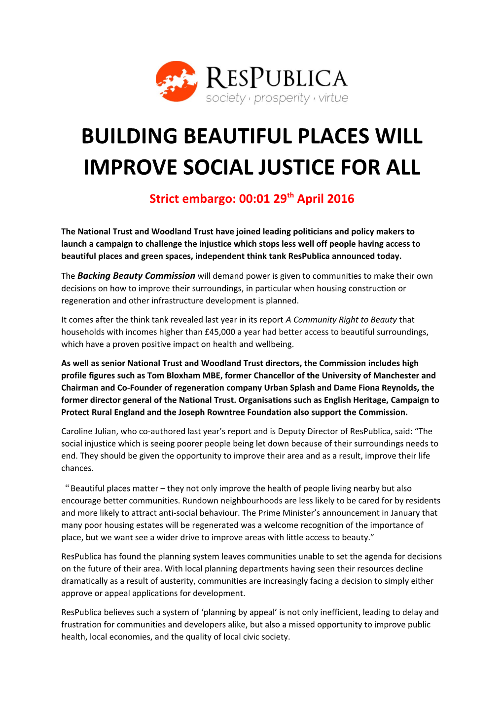 Building Beautiful Places Will Improve Social Justice for All