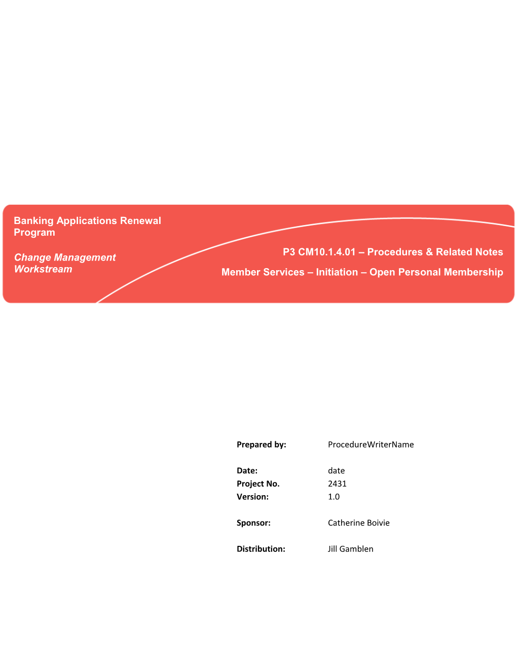 P3 CM10.Xx - Procedures Template