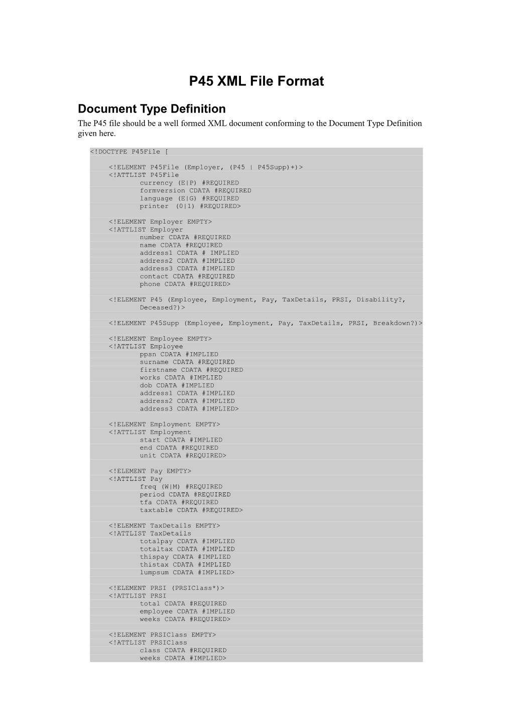 P45 (Version 1 for Employees Who Have Ceased Employment Before 06/04/2001