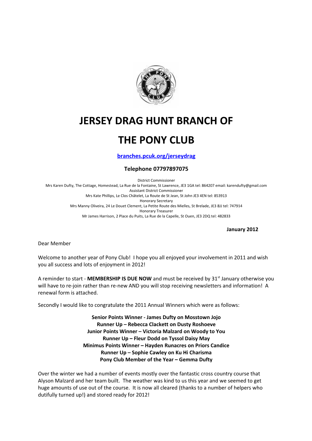Jersey Drag Hunt Branch Of