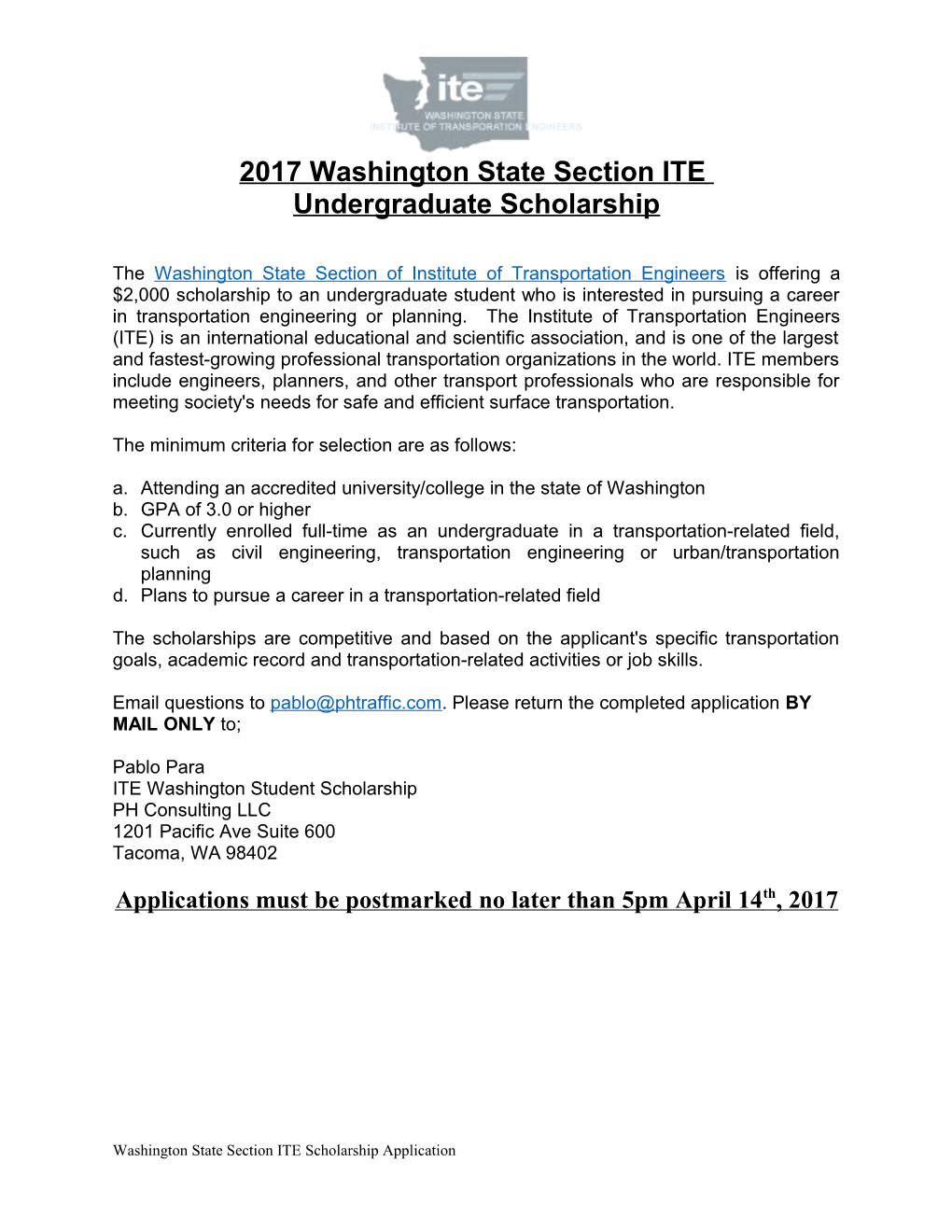 2017 Washington State Section ITE