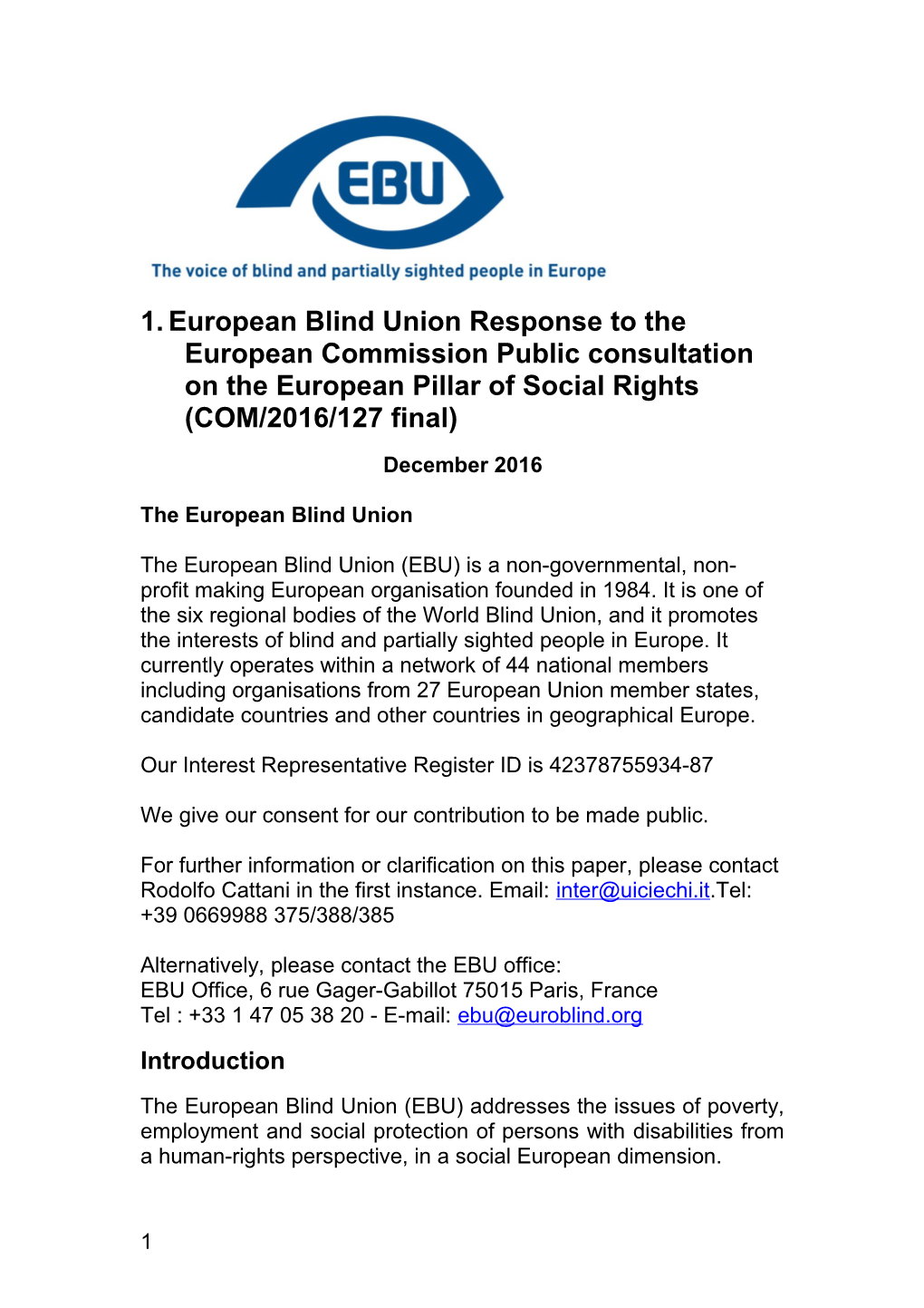 The European Blind Union