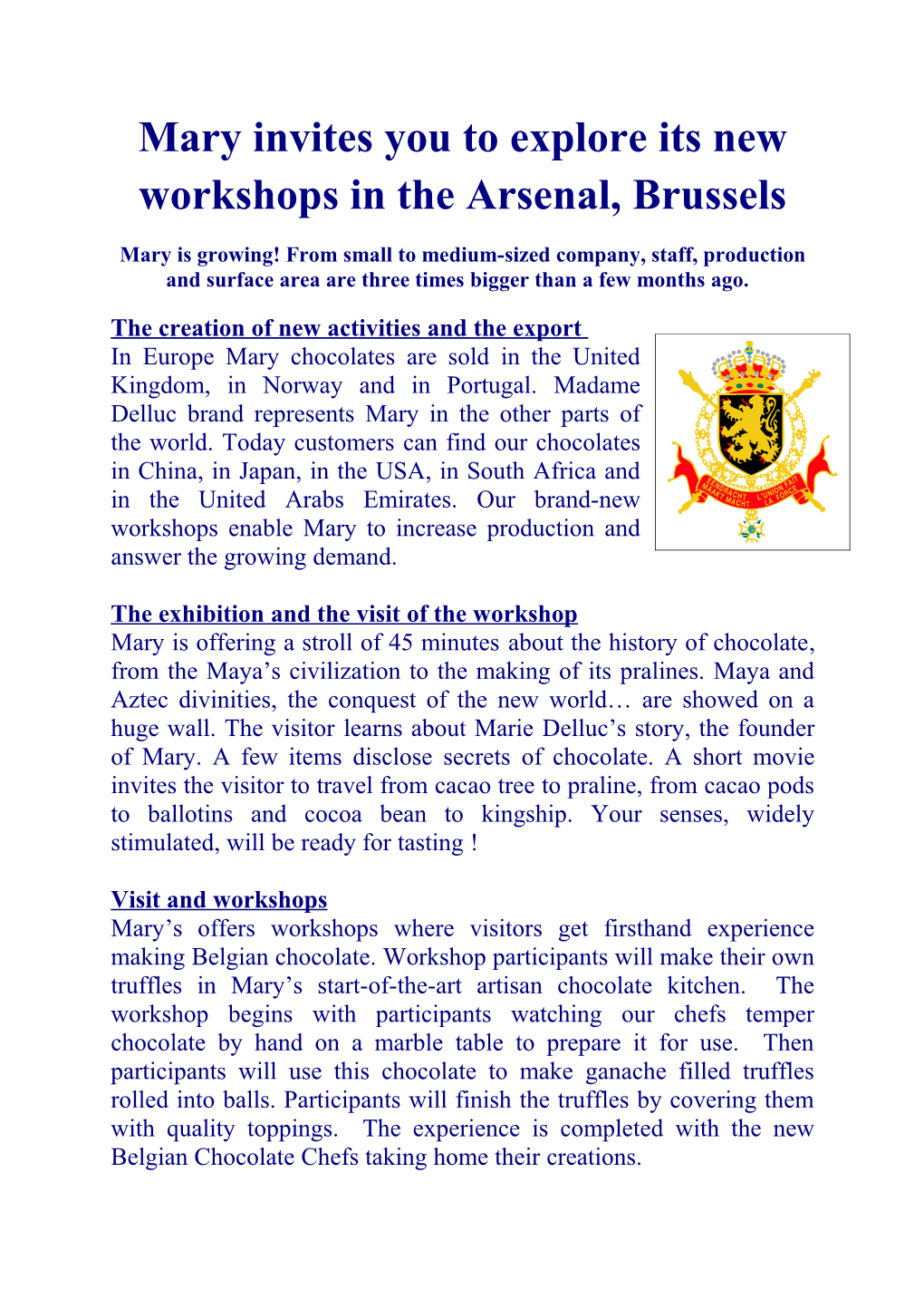 Mary Invites You to Explore Its New Workshops in the Arsenal, Brussels