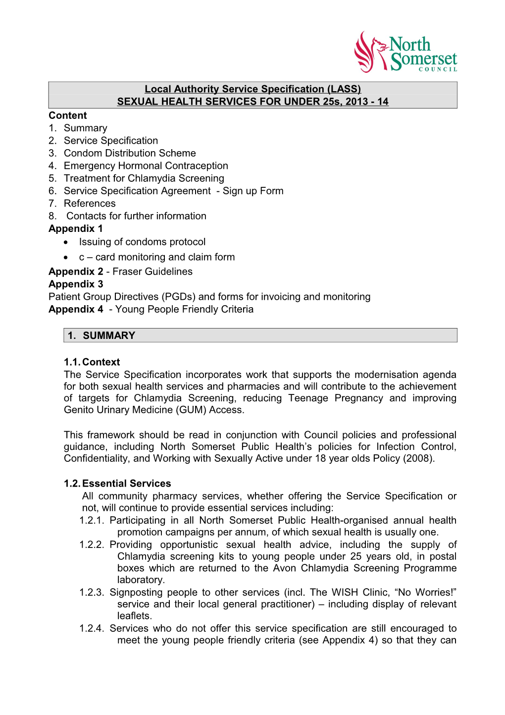 Local Authority Service Specification (LASS)