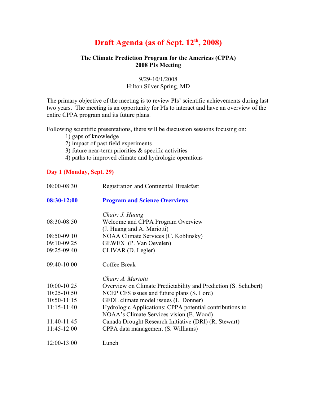 The Climate Prediction Program for the Americas (CPPA)