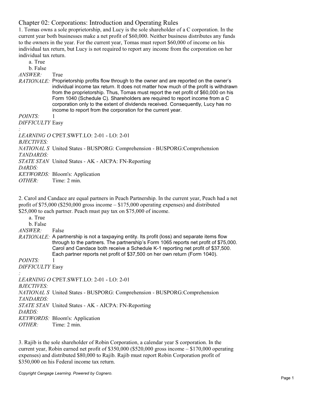 Chapter 02: Corporations: Introduction and Operating Rules