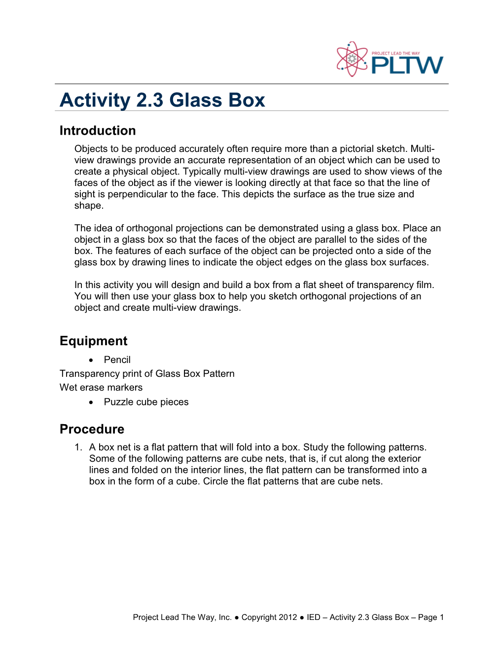 Activity 2.3 Glass Box