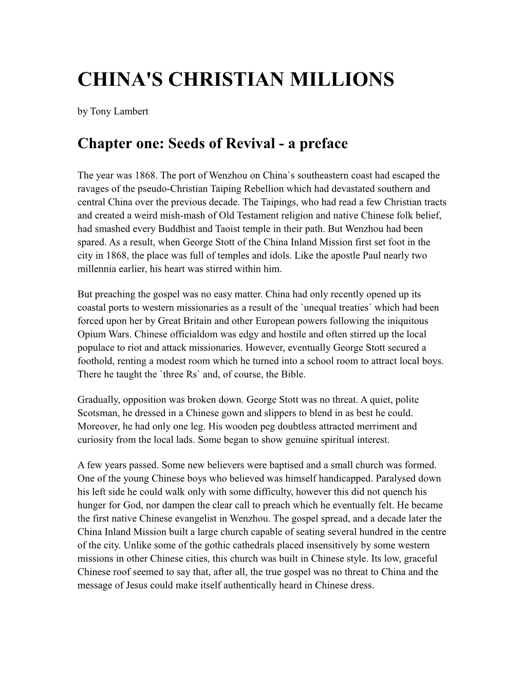 China's Christian Millions