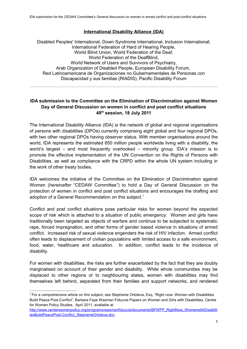 International Disability Alliance (IDA)