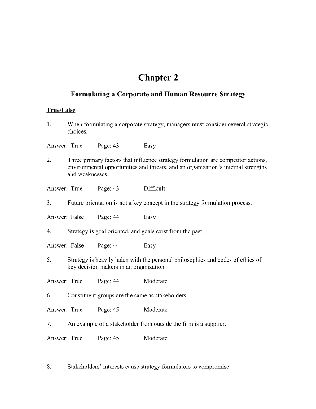 Formulating a Corporate and Human Resource Strategy