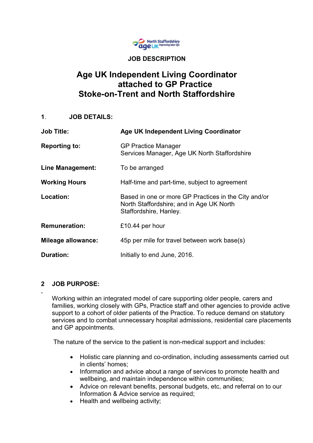 Age Ukindependent Living Coordinator