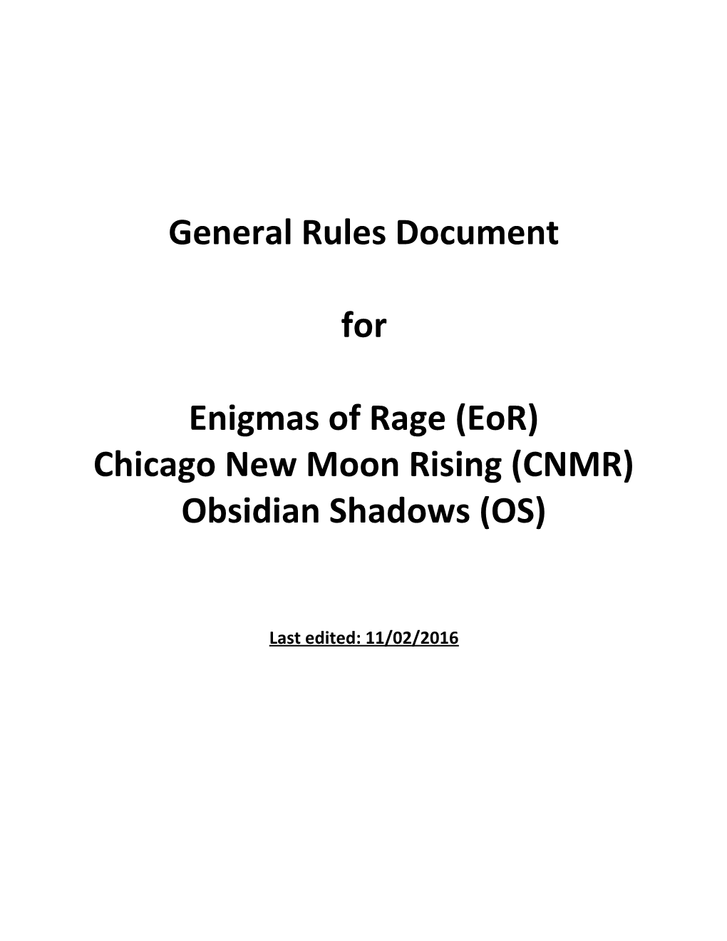 General Rules Document