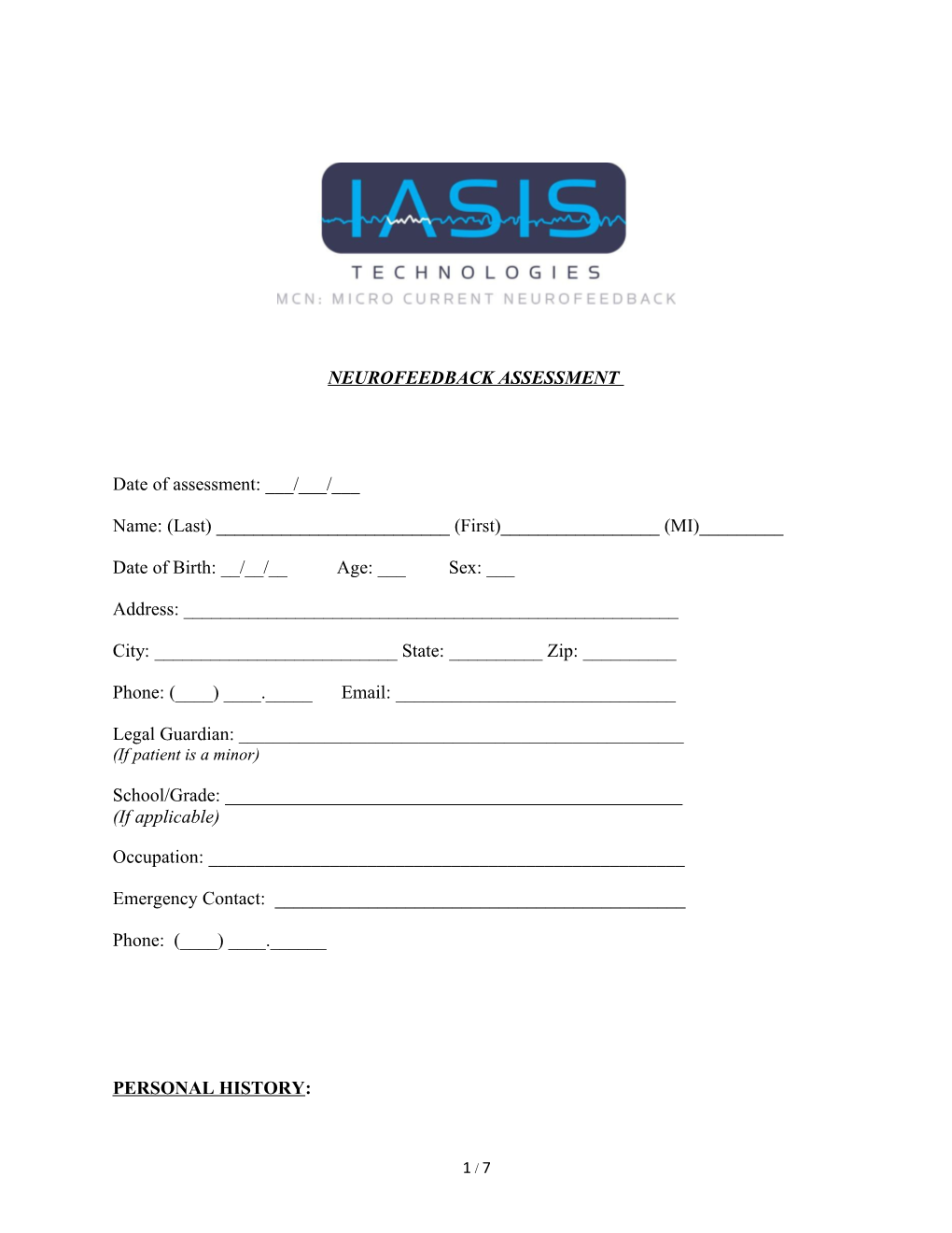 Neurofeedback Assessment