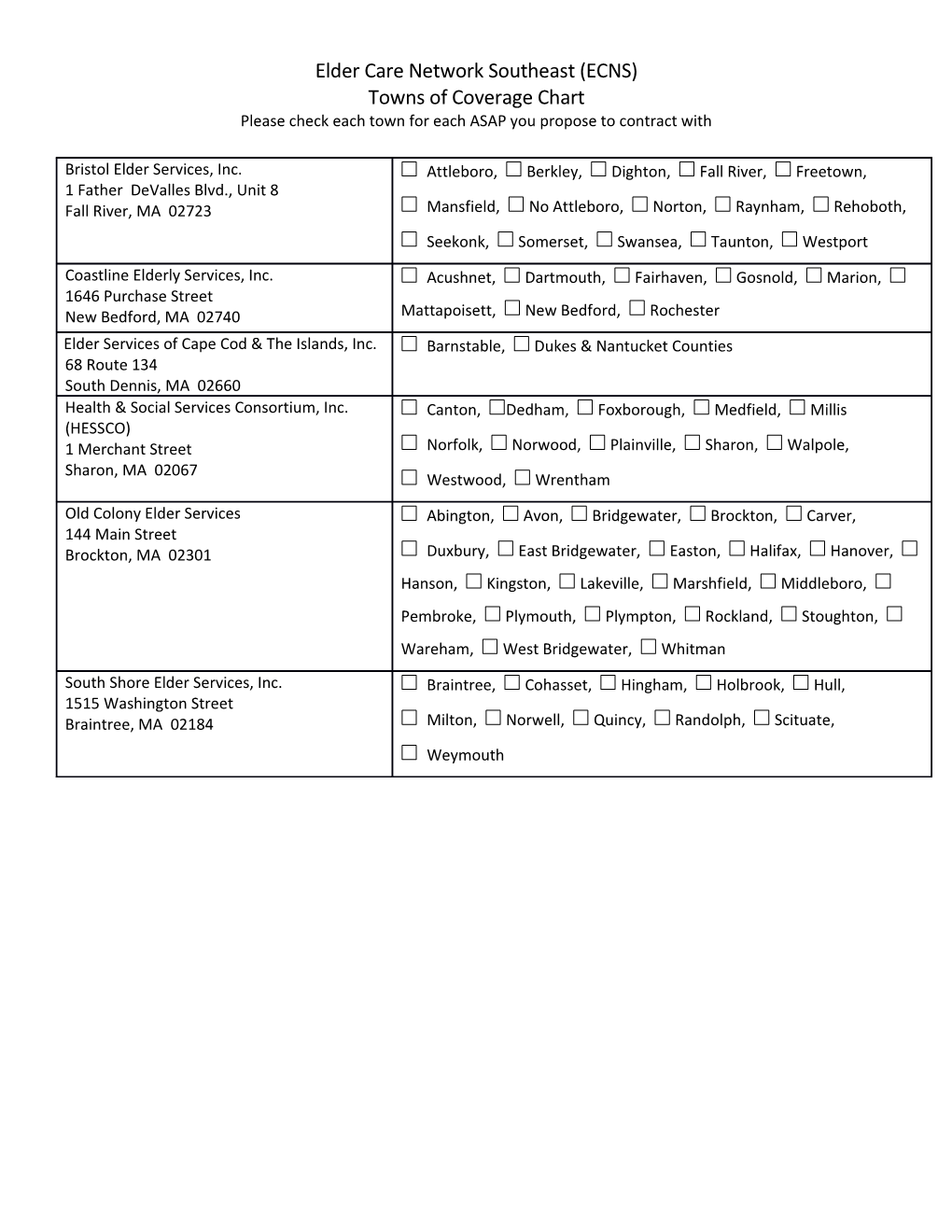 Elder Care Network Southeast (ECNS)