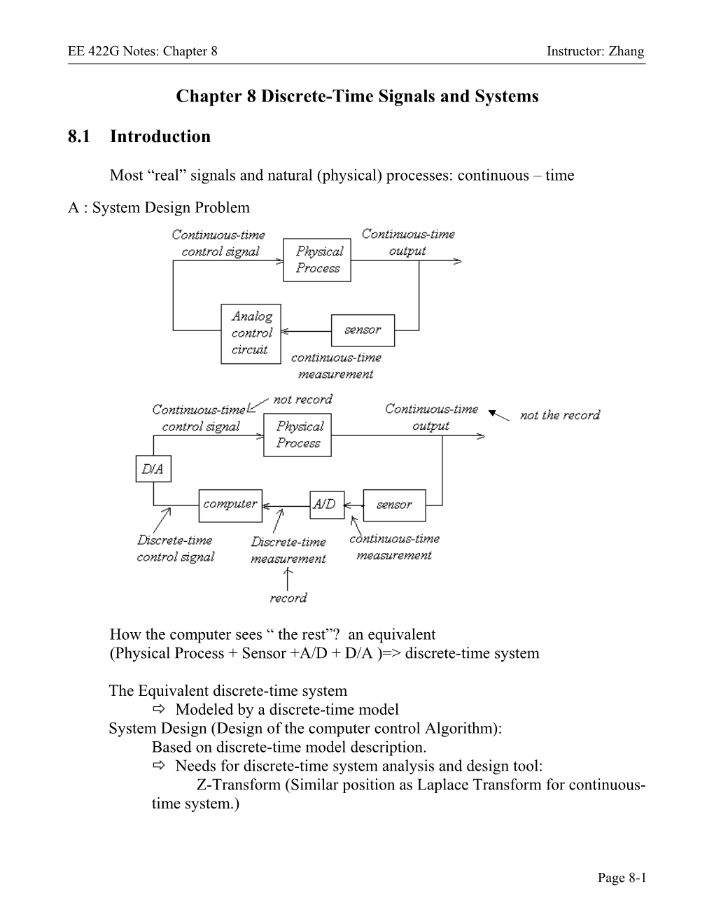 Chapter 8 Discrete-Time Signals And Systems