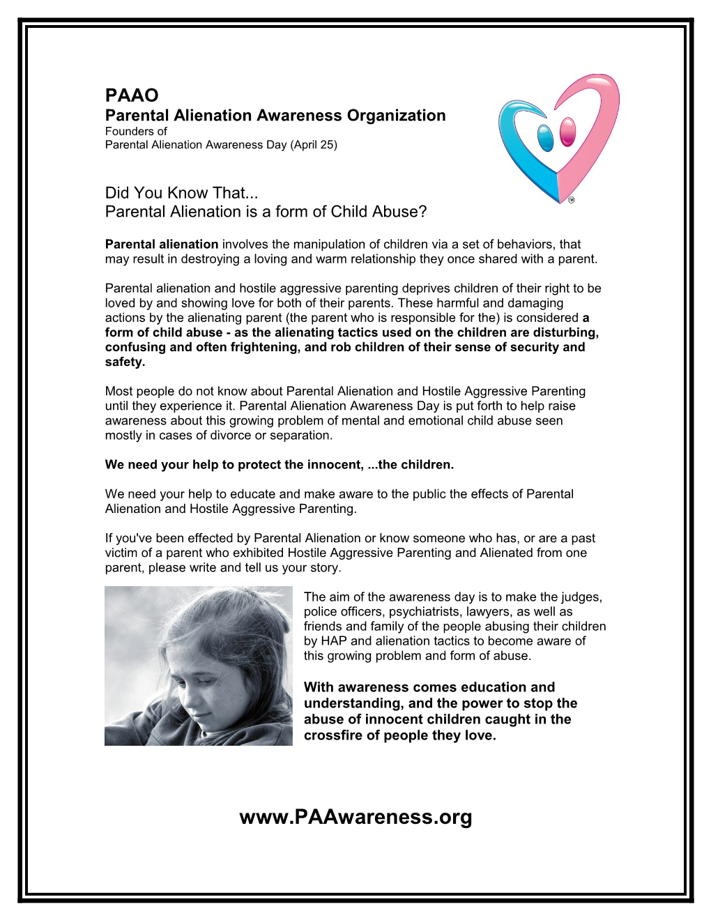 Parental Alienation Awareness Organization