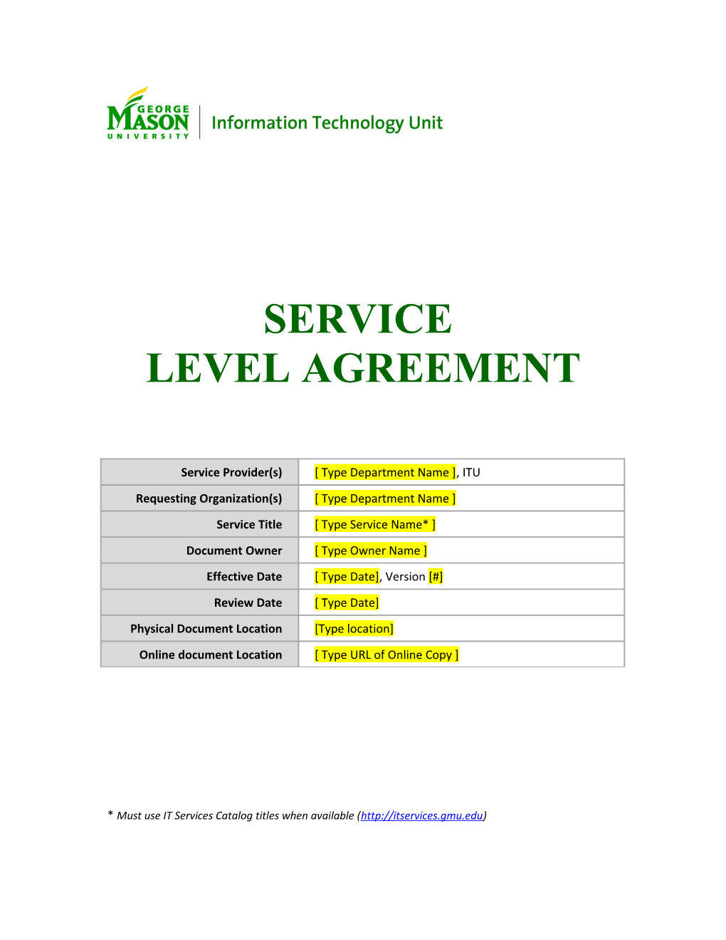 Service Level Agreement s3