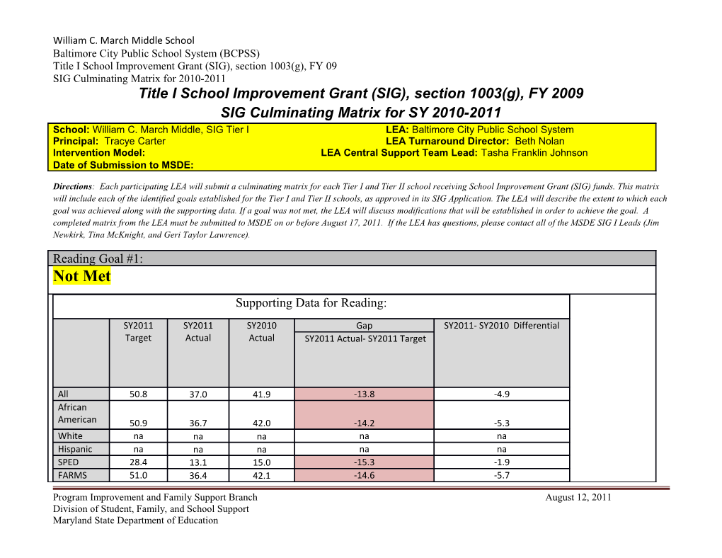 Baltimore City Public School System (BCPSS)