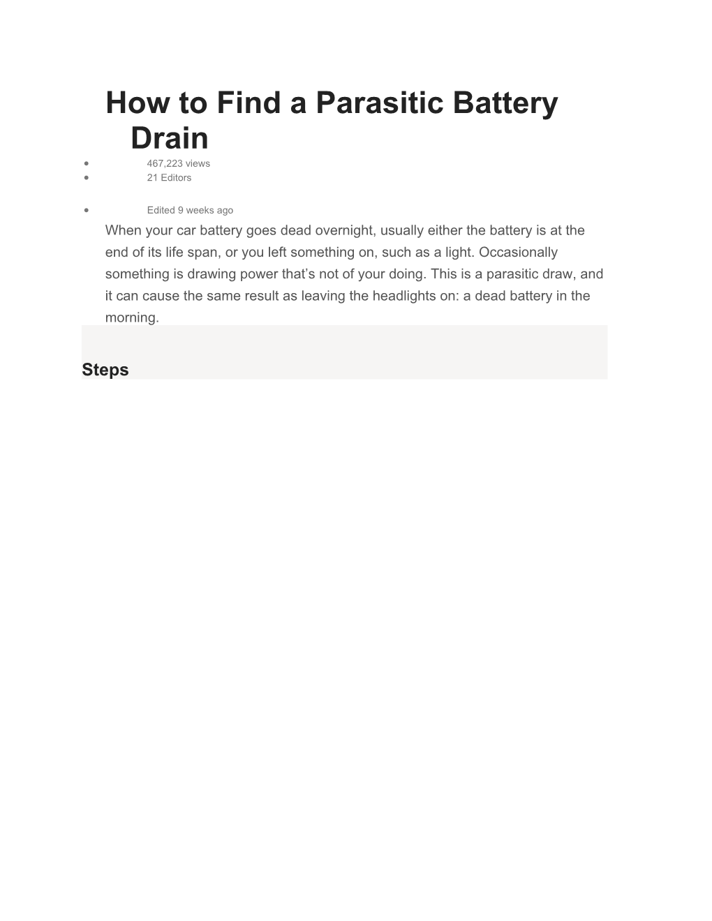 How to Find a Parasitic Battery Drain s1