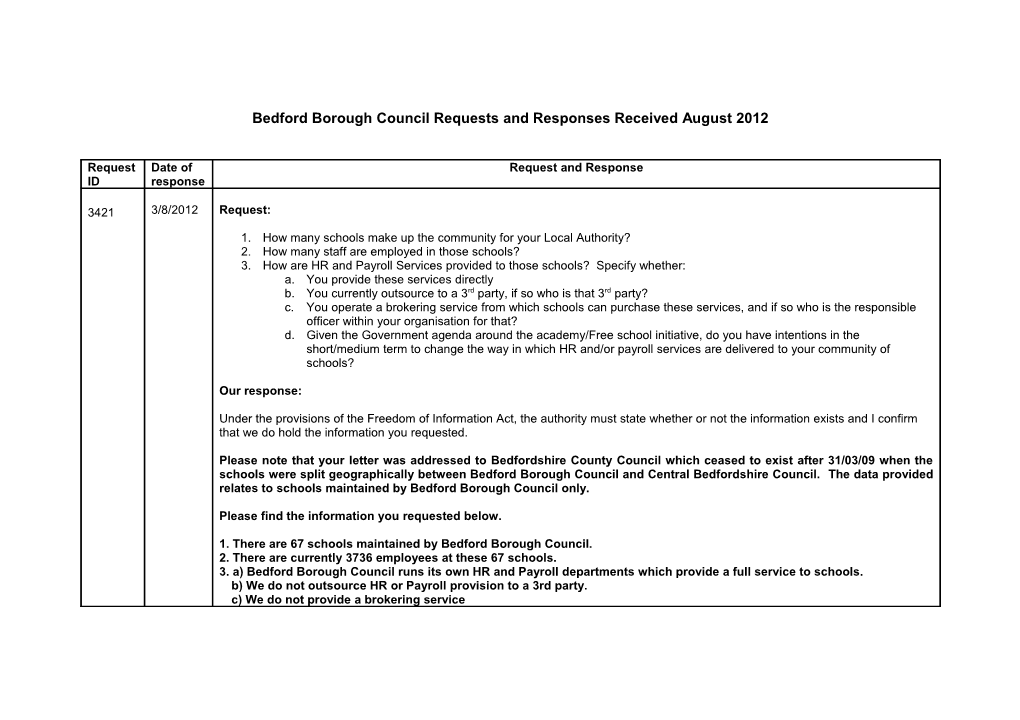 Bedford Borough Council Requests and Responses December 2010 s1