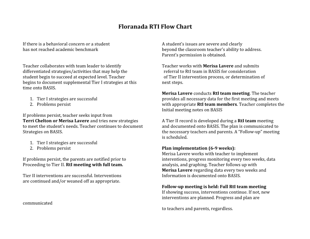 Floranada RTI Flow Chart