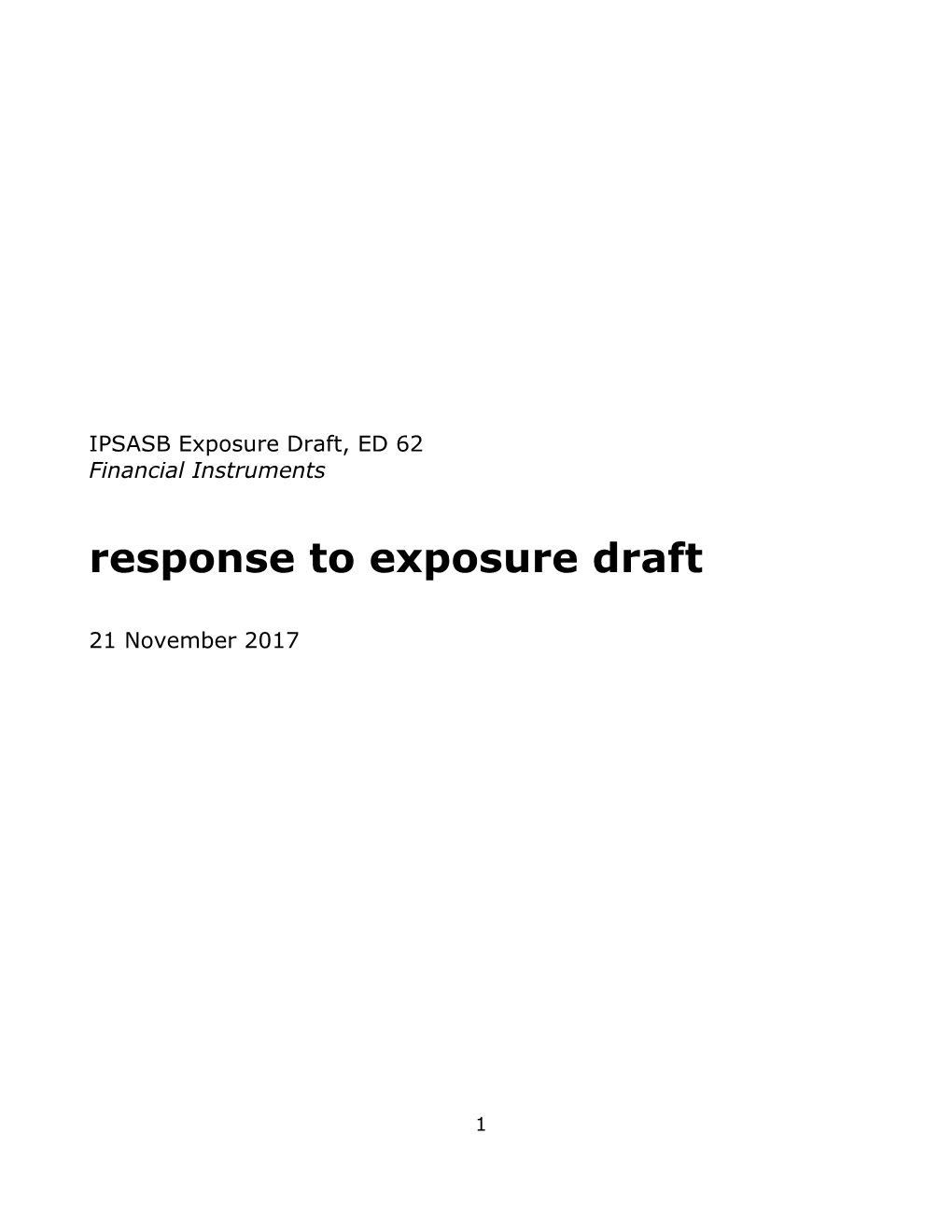 IPSASB Exposure Draft, ED 62