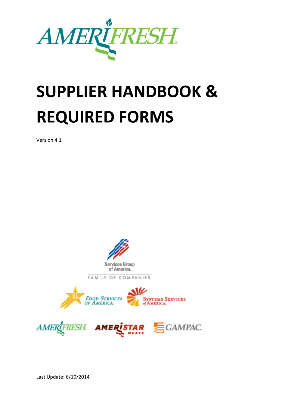 Supplier Handbook & Required Forms