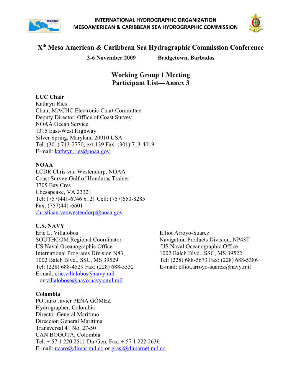 Xth Meso American & Caribbean Sea Hydrographic Commission Conference