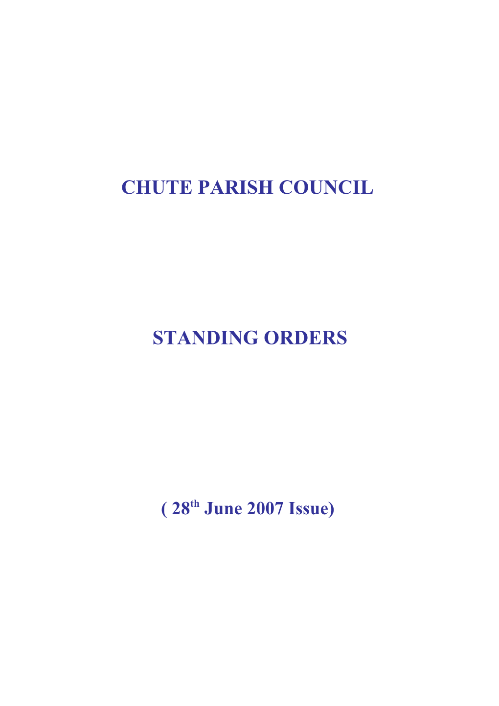 Chute Parish Council