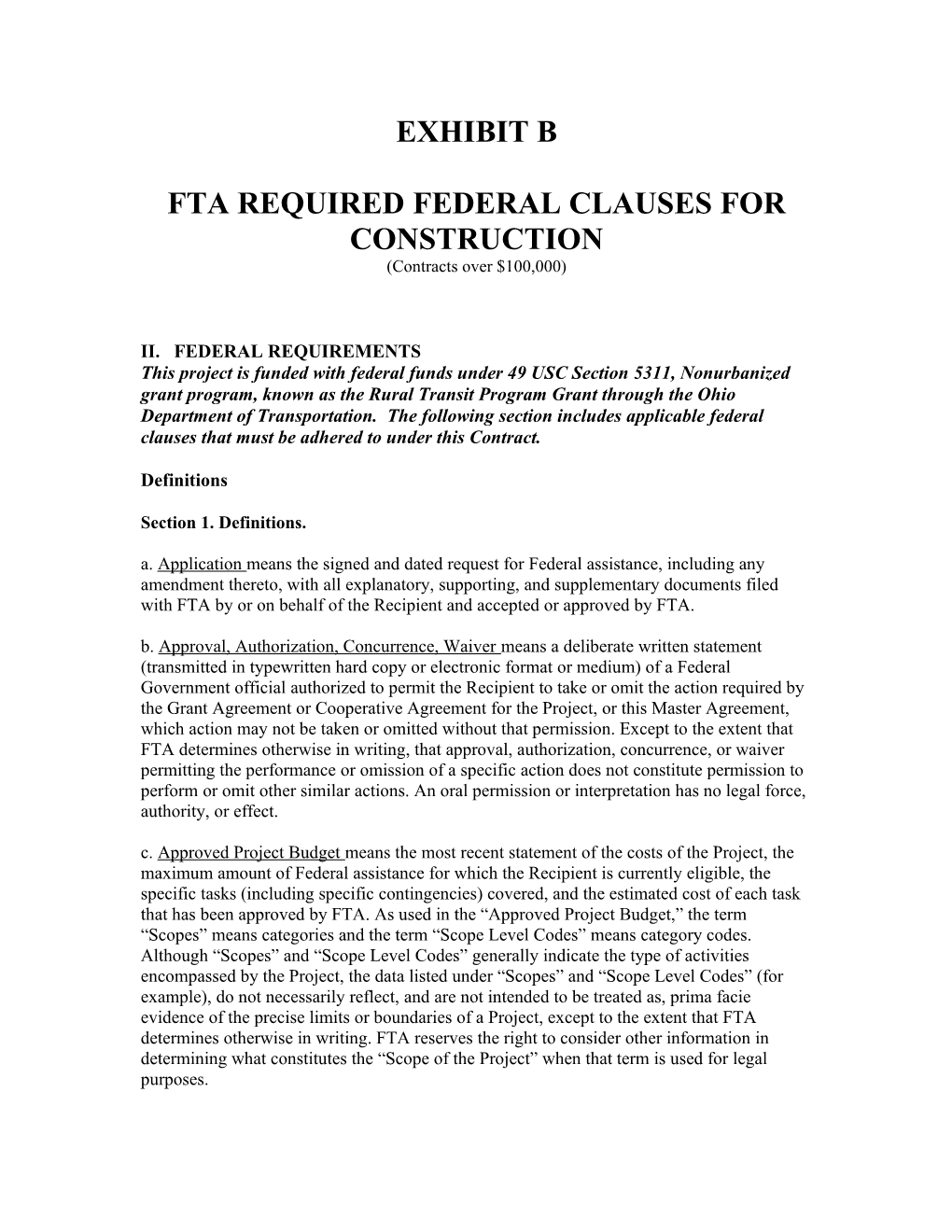 Fta Required Federal Clauses For