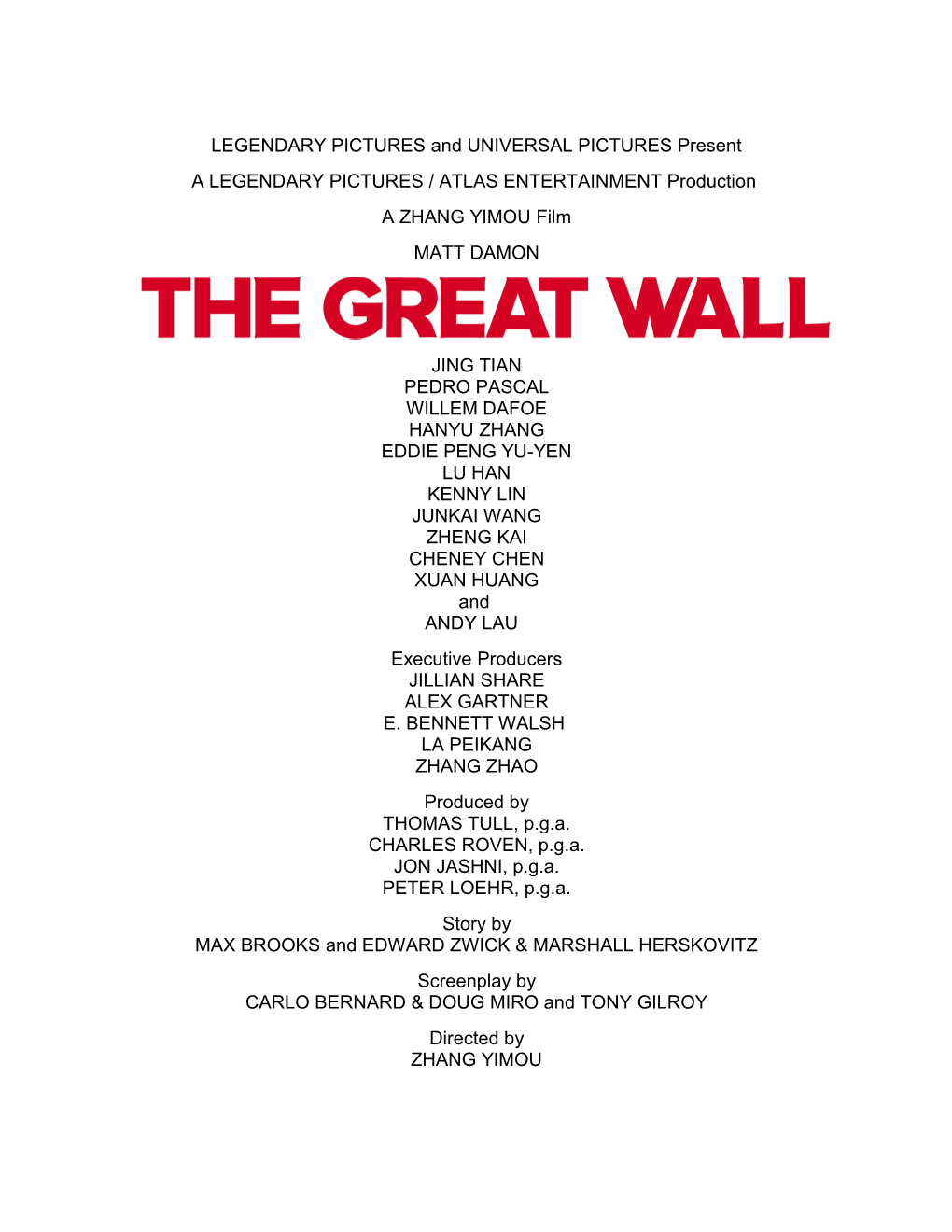 The Great Wall Production Information 21