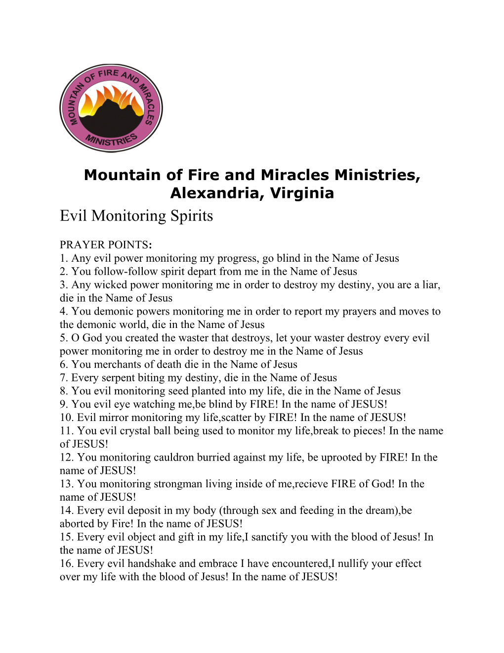 Mountain of Fire and Miracles Ministries, Alexandria, Virginia