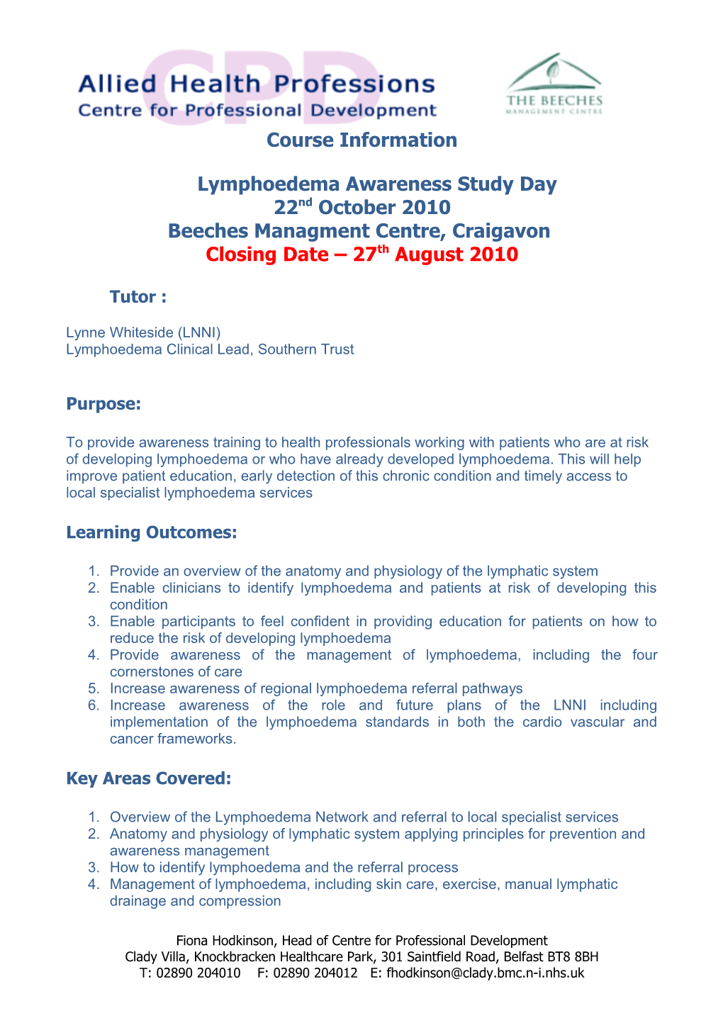 Lymphoedema Awareness Study Day