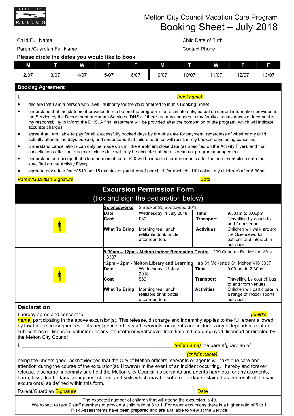 Declare That I Am a Person with Lawful Authority for the Child Referred to in This Booking Sheet